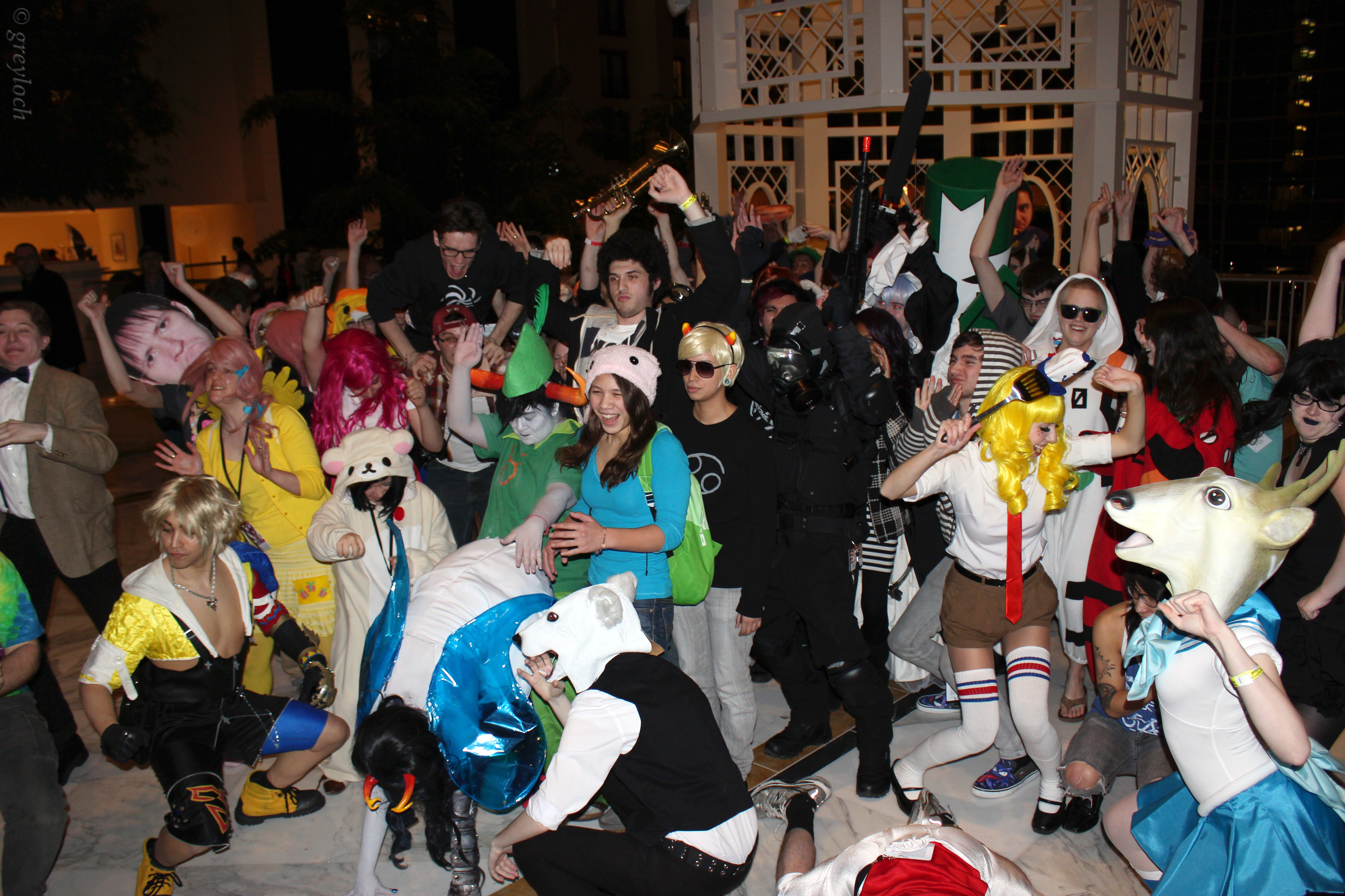 Convention participants perform the Harlem Shake in a photograph dated 17 February 2013.